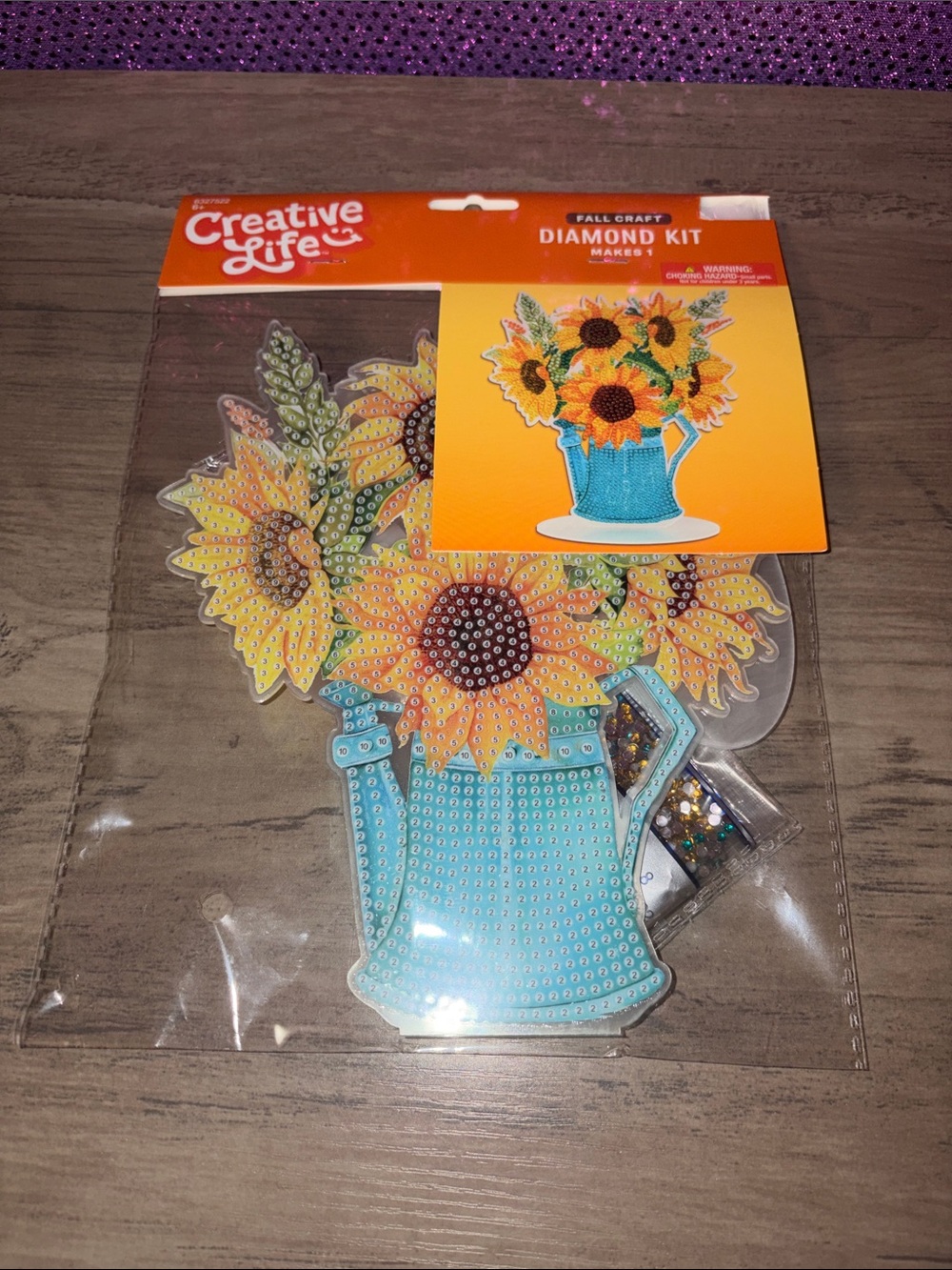 🆕💜    Sunflower Bouquet Diamond Painting Kit Acrylic Stand Craft Decor 8x7 New
